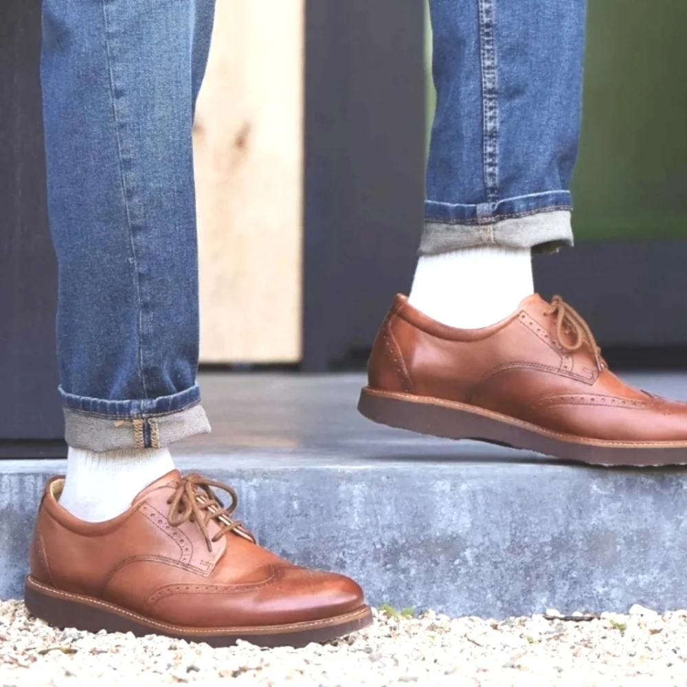 Samuel Hubbard‎ Whiskey Tan Genuine Leather Men's Tipping Point Oxfords Size 9